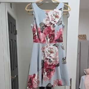 City Studio A-line Mini Dress Pink Red Scoop Neck